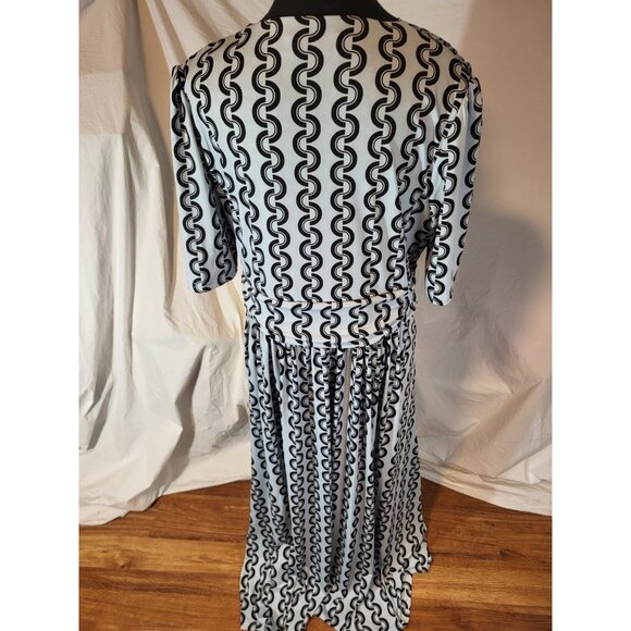 Jolie Moi Size 16 Geometric Blue S/S Dress - Picture 6 of 7